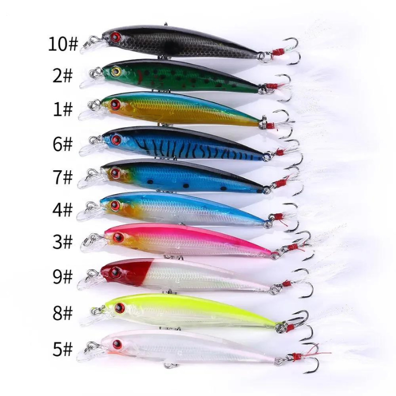 Kit Com 10pcs Iscas Artificiais Weihefishing de Meia Água 9cm 8g