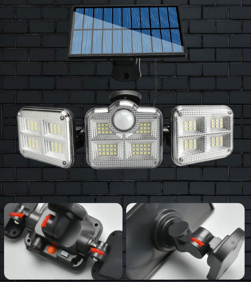 Refletor Solar Externo com LED 3 Cabeças - TripleGlow