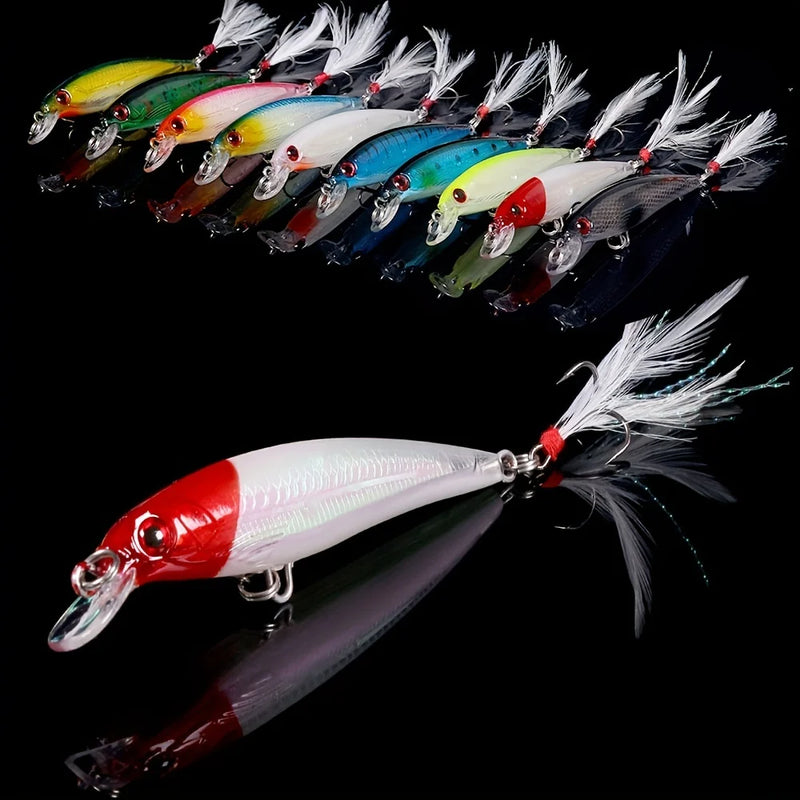 Kit Com 10pcs Iscas Artificiais Weihefishing de Meia Água 9cm 8g