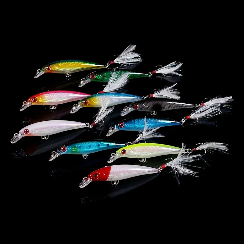 Kit Com 10pcs Iscas Artificiais Weihefishing de Meia Água 9cm 8g